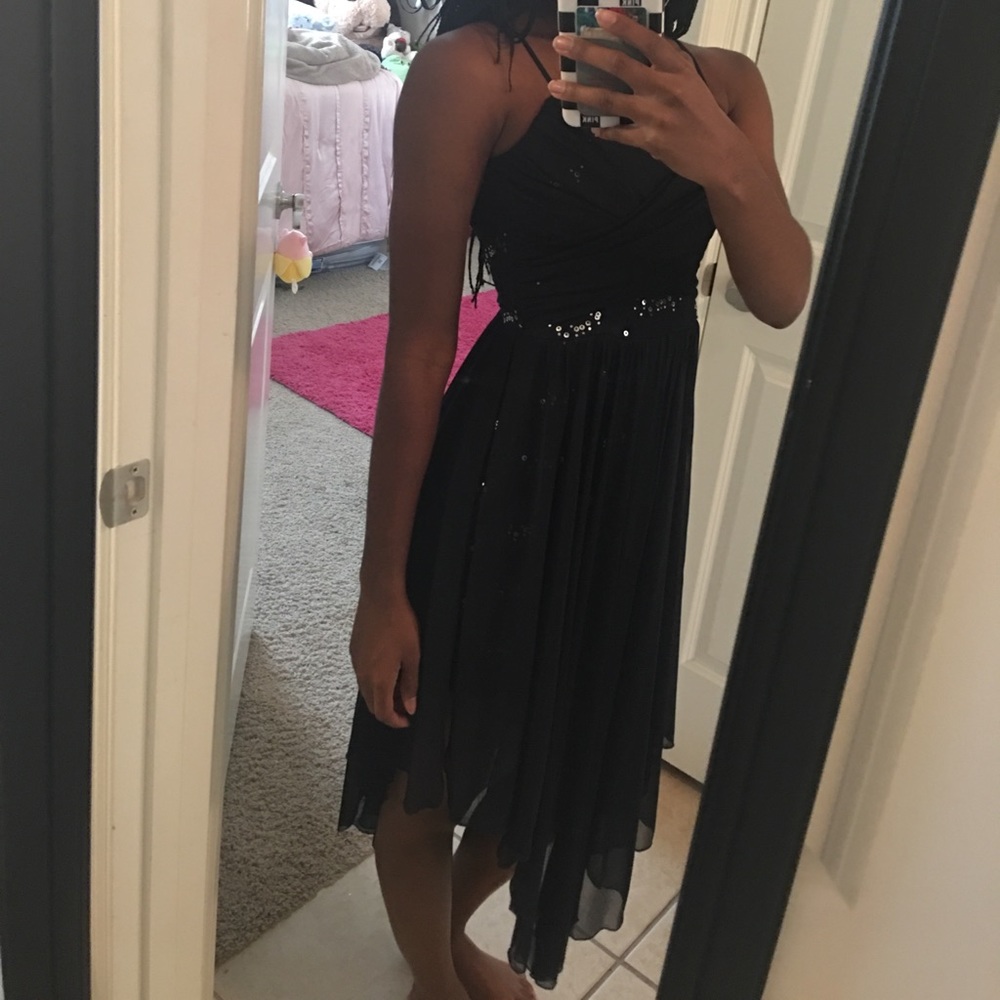 Navy Blue & Silver Homecoming Dress